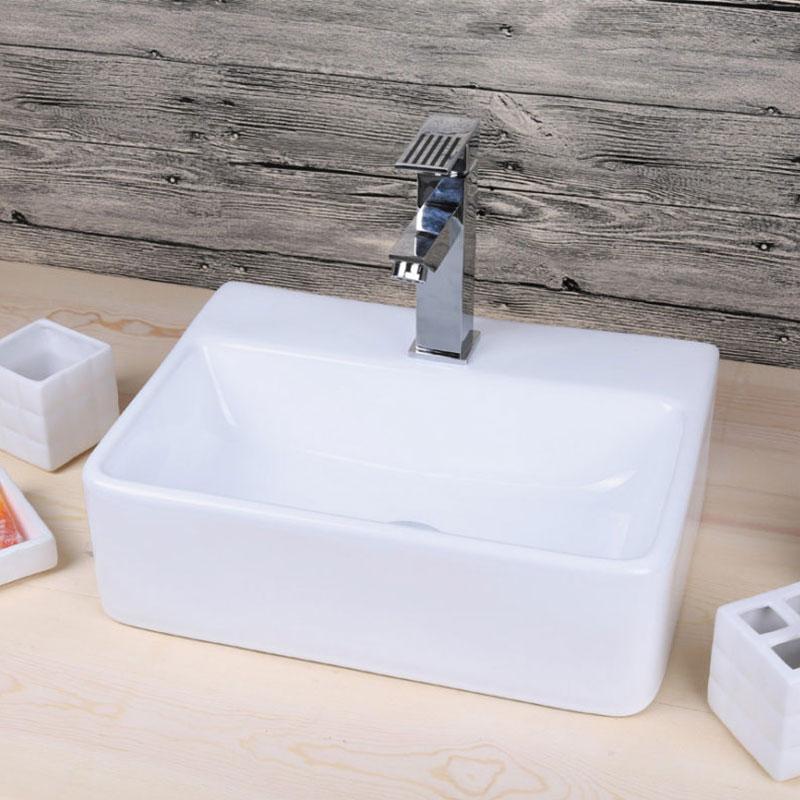 Vasque à poser rectangulaire en céramique COSENZA blanc