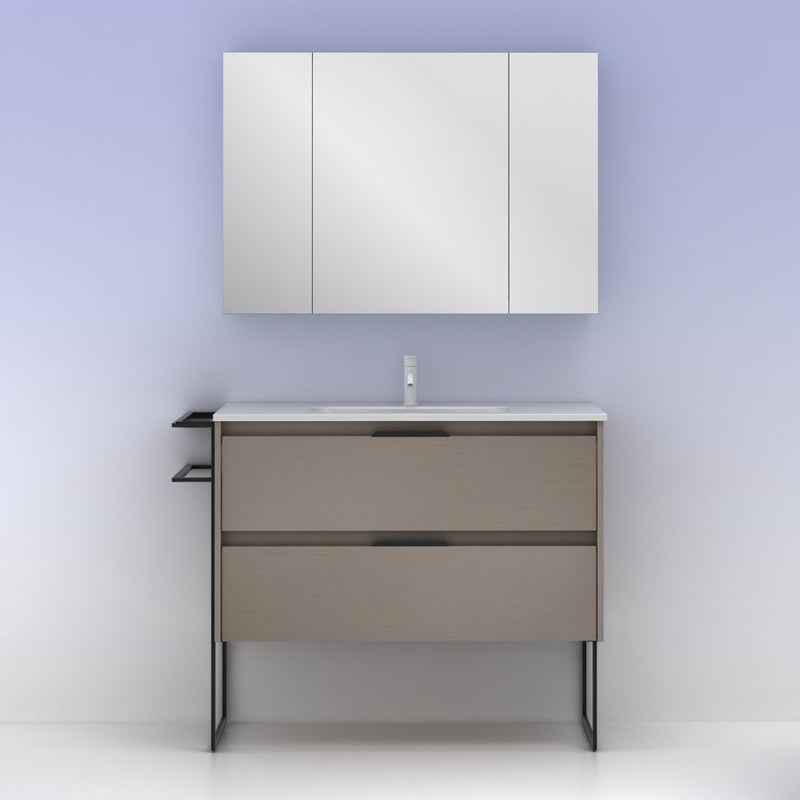 Meuble salle de bain KEIKO 100 cm. Fumé sablé