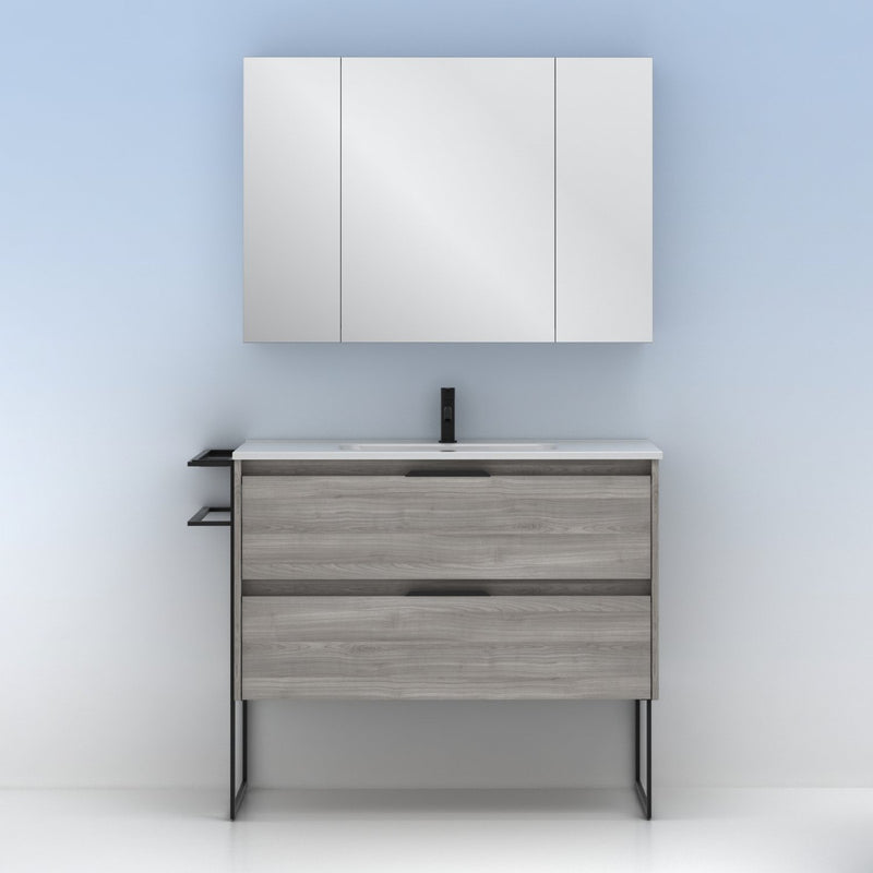 Meuble salle de bain KEIKO 100 cm. Gris sablé