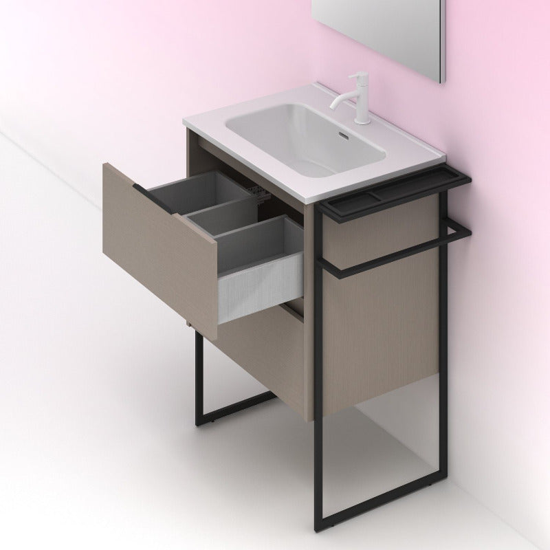 Meuble salle de bain KEIKO 80 cm. Fumé sablé