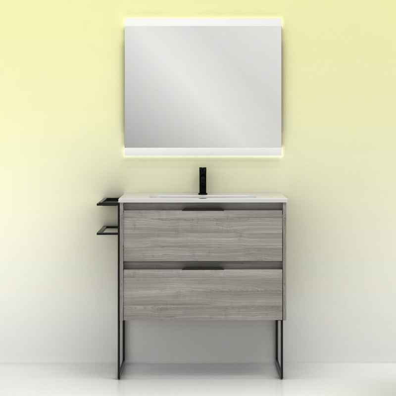 Meuble salle de bain KEIKO 80 cm. Gris sablé