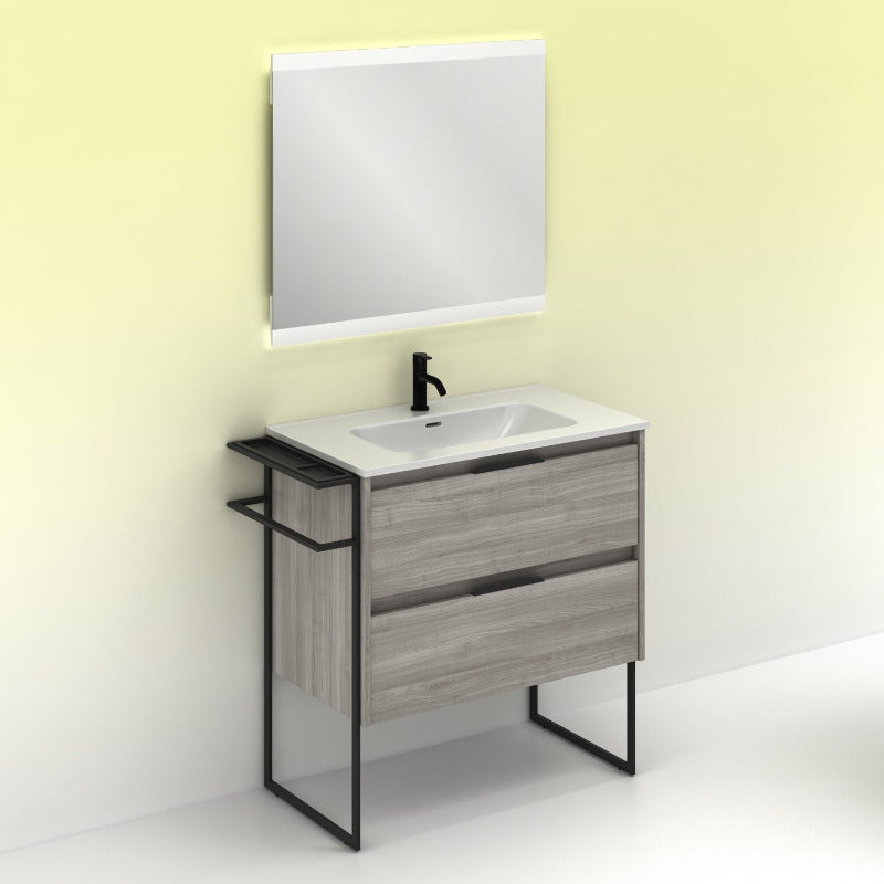 Meuble salle de bain KEIKO 80 cm. Gris sablé