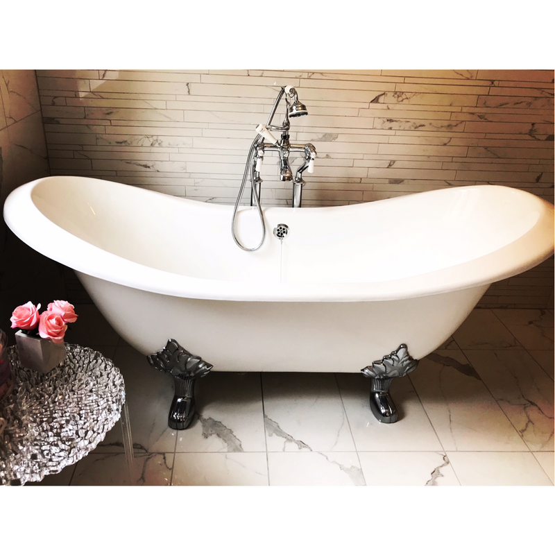 Baignoire rétro en fonte KINGSTON Blanche - Le Monde du Bain