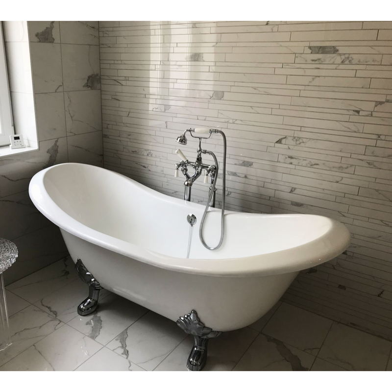 Baignoire rétro en fonte KINGSTON Blanche - Le Monde du Bain