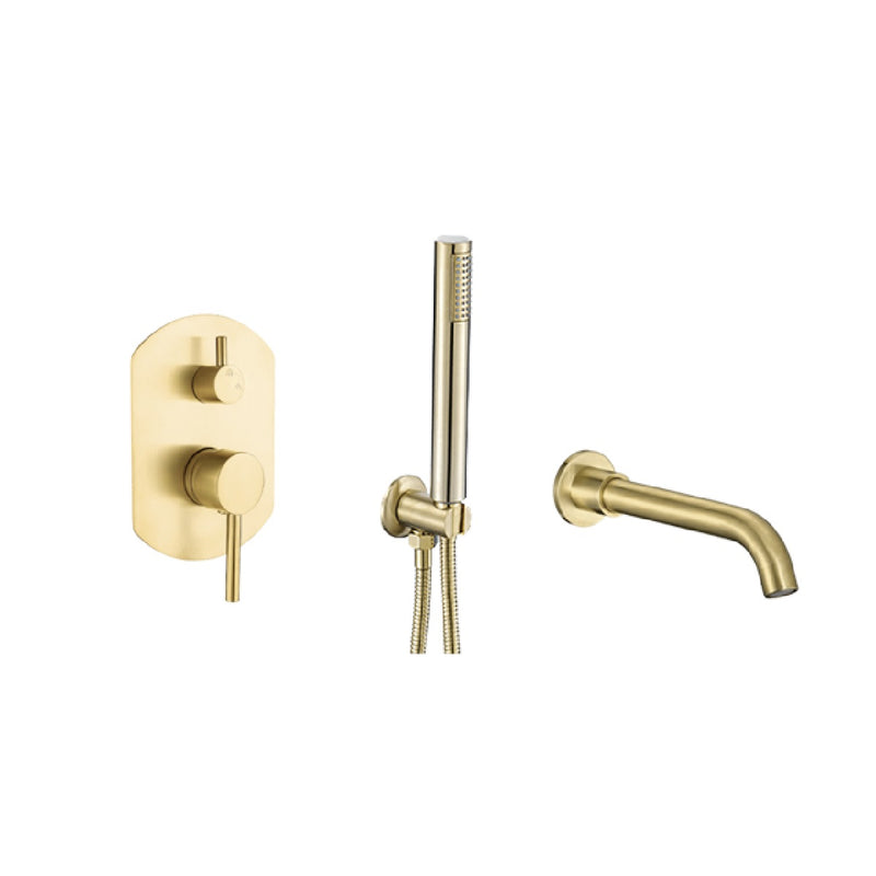 Mitigeur baignoire à encastrer avec douchette CEILO or brossé