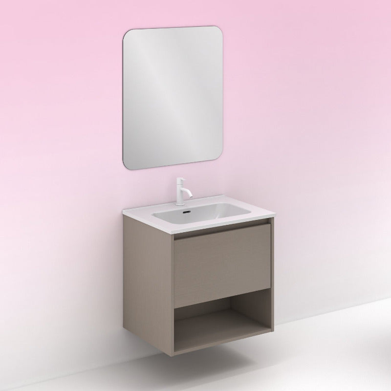 Meuble salle de bain NIWA 60 cm. Fumé sablé