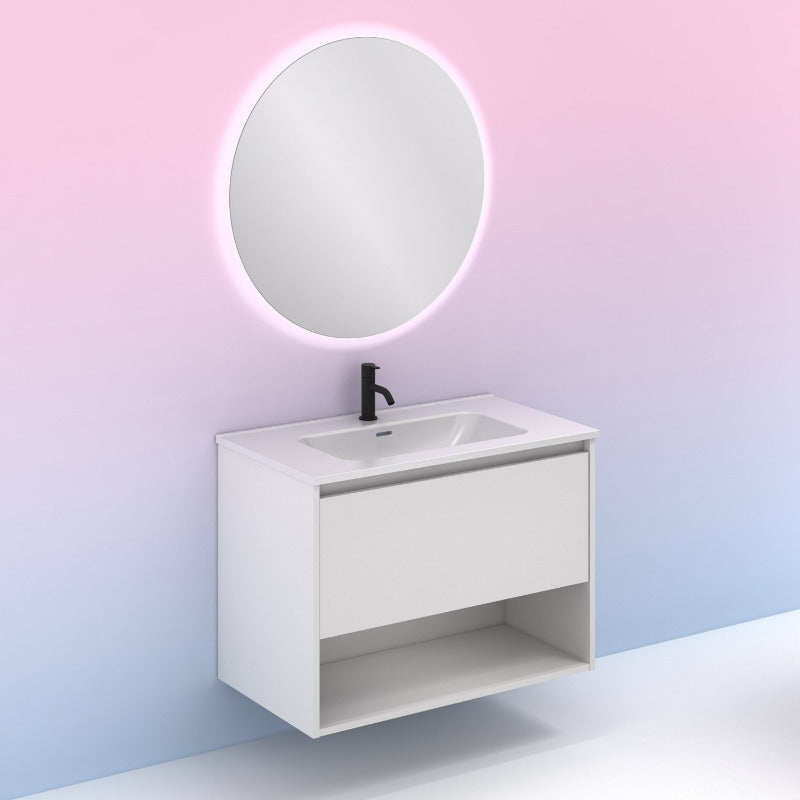 Meuble salle de bain NIWA 80 cm. Blanc Brillant