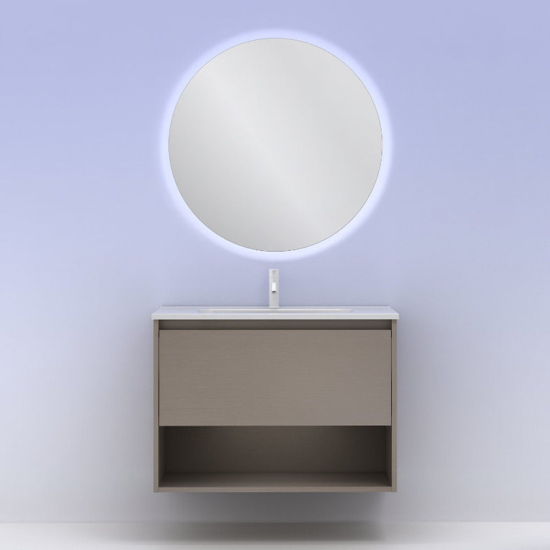 Meuble salle de bain NIWA 80 cm. Fumé sablé