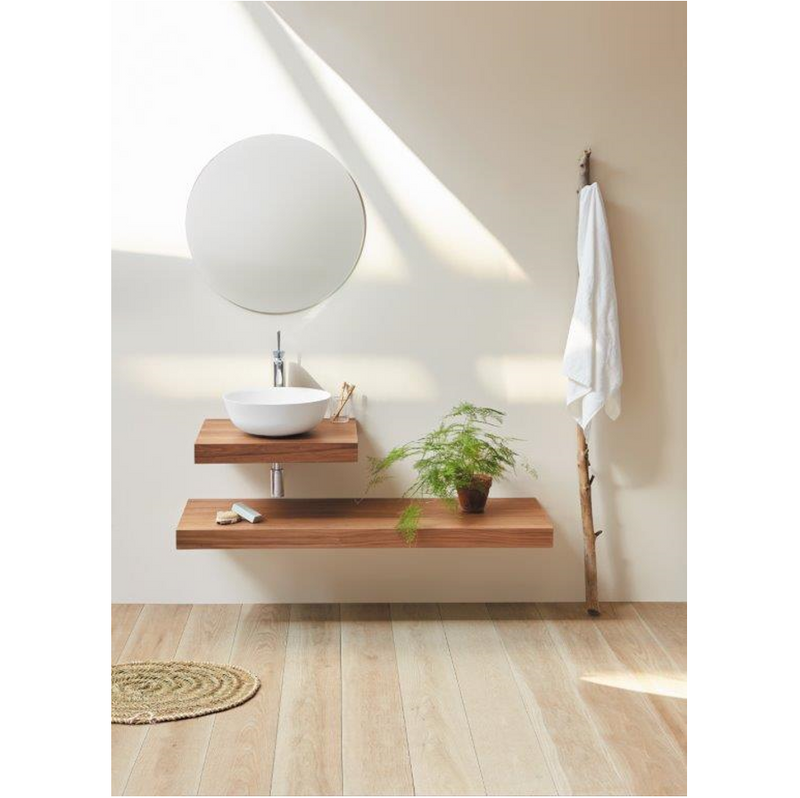 Plan vasque suspendu ZERO pour salle de bain design, noyer - Le Monde du Bain