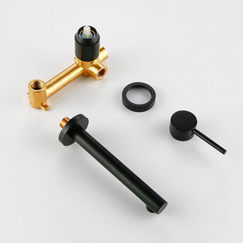 Robinet mitigeur mural encastré 2 trous KAVALA acier brossé