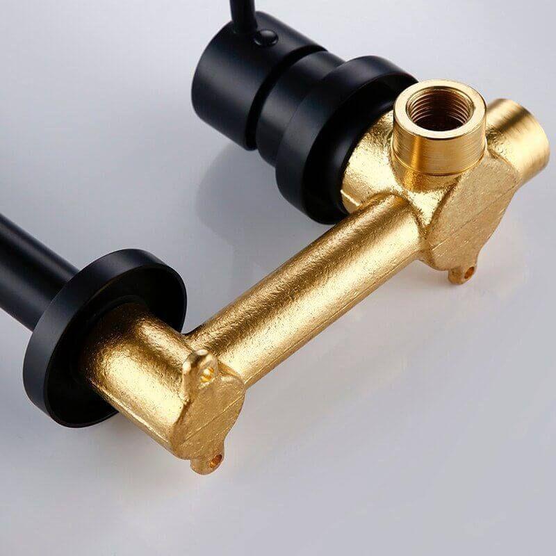 Robinet mitigeur mural encastré 2 trous KAVALA acier brossé