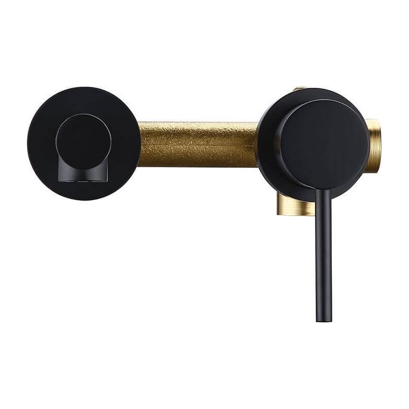 Robinet mitigeur mural encastré 2 trous KAVALA noir mat