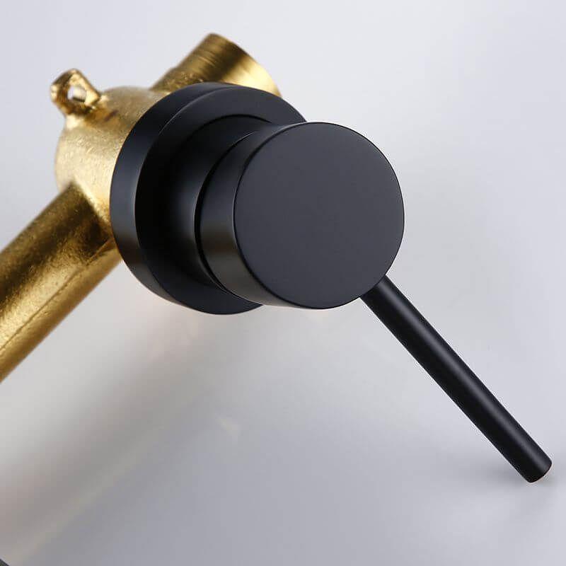 Robinet mitigeur mural encastré 2 trous KAVALA noir mat