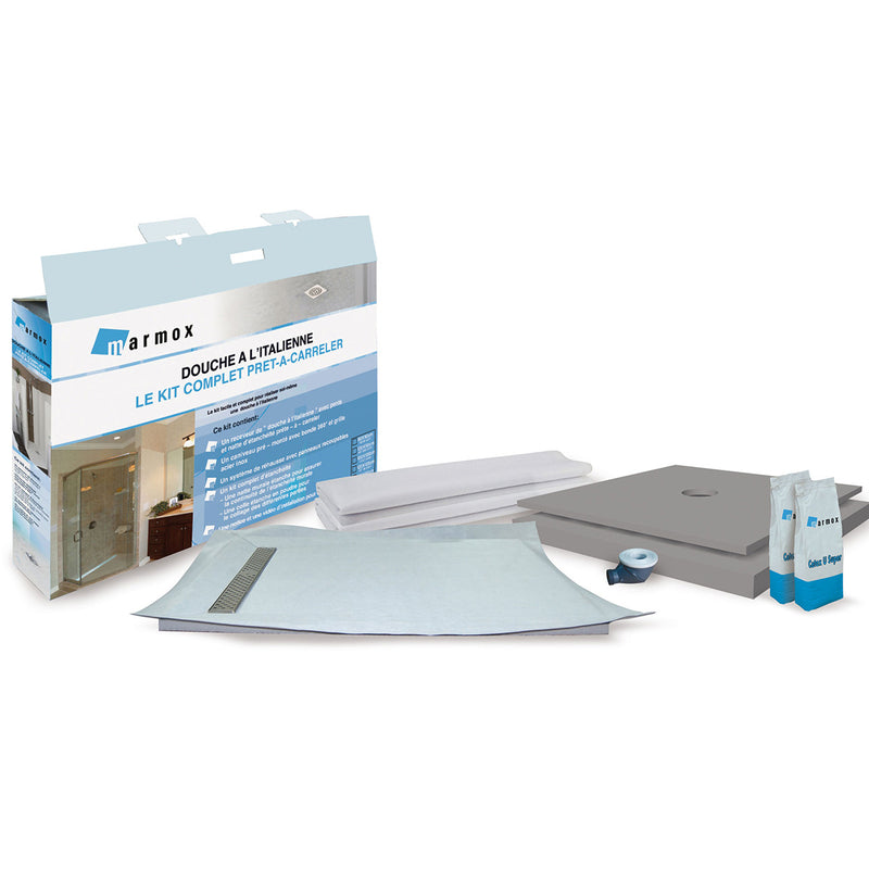 Kit complet receveur à carreler LINEBOARD 4 pentes