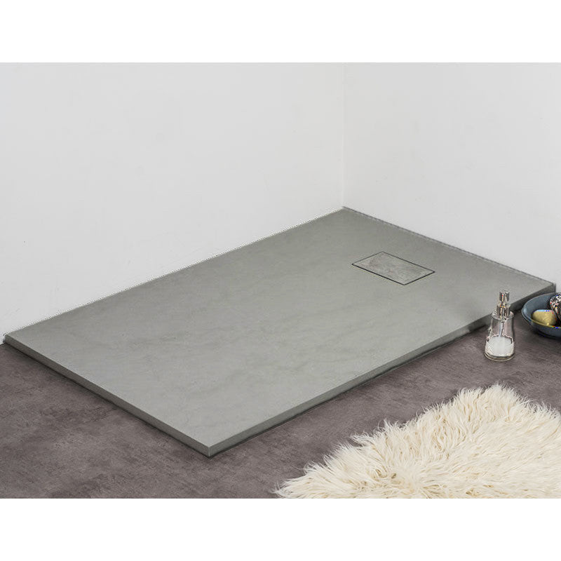 Receveur de douche extra plat PIATTO en SoliCast® surface ardoisée gris