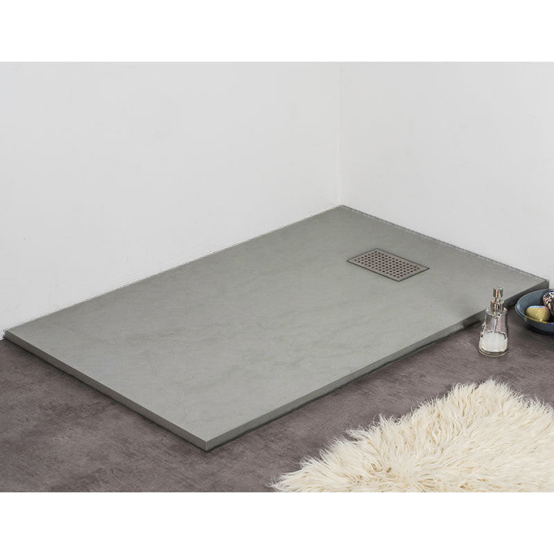 Receveur de douche extra plat PIATTO en SoliCast® surface ardoisée gris