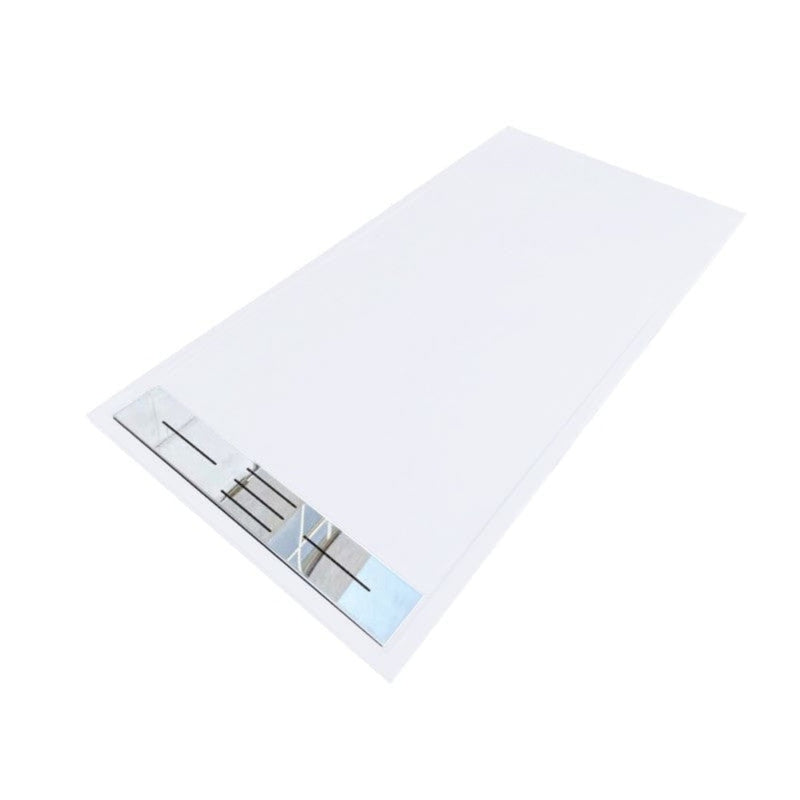 Receveur de douche extra plat LUCIA en SoliCast® surface ardoisée blanc
