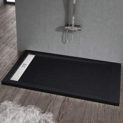 Receveur de douche extra plat ELITE en résine surface ardoisée noir - Le Monde du Bain