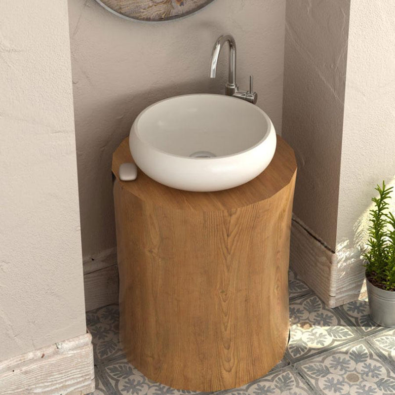 Vasque à poser ronde en pierre de synthèse RONDO - Le Monde du Bain