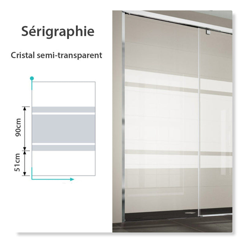 Paroi de douche fixe FRESH verre sérigraphié