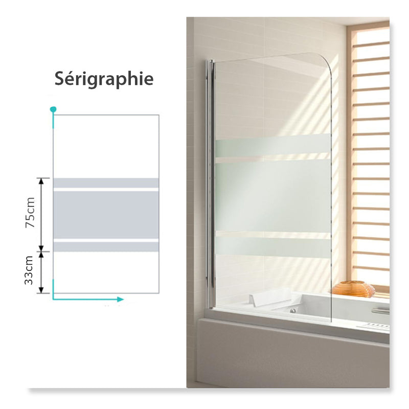 Sérigraphie - Pare-baignoire pivotant RITA - Le Monde du Bain