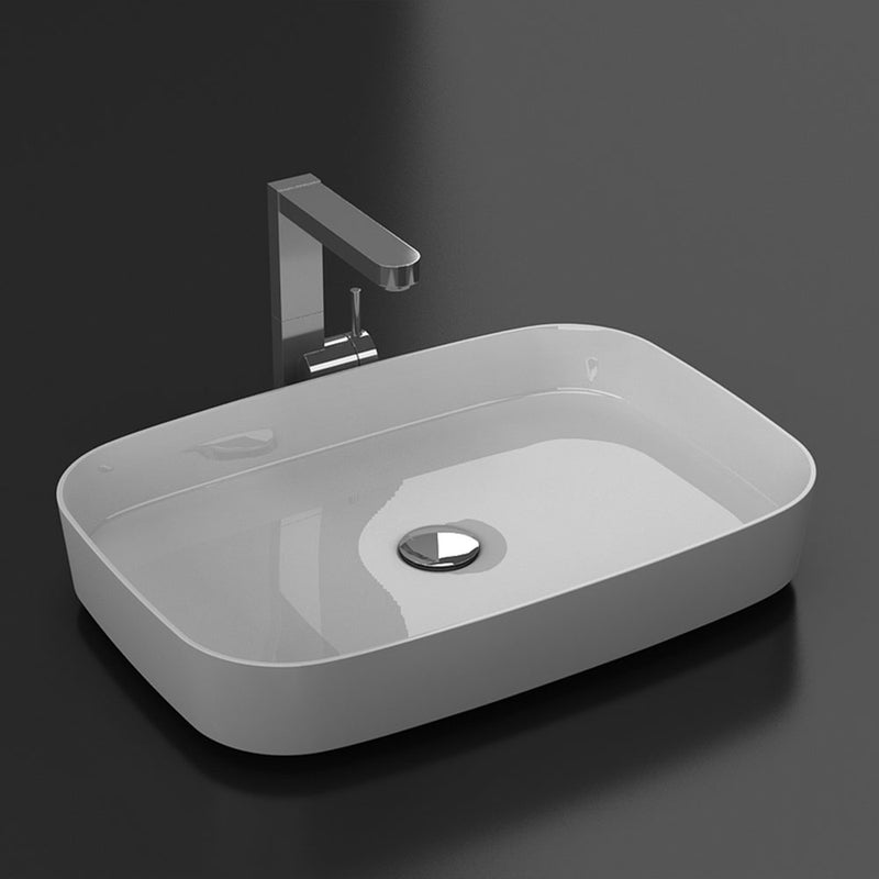 Vasque à poser rectangulaire en marbre de synthèse SIENA