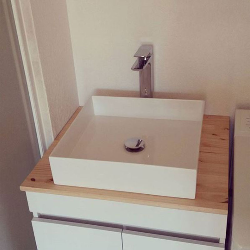 Vasque à poser carrée en marbre de synthèse SIENA