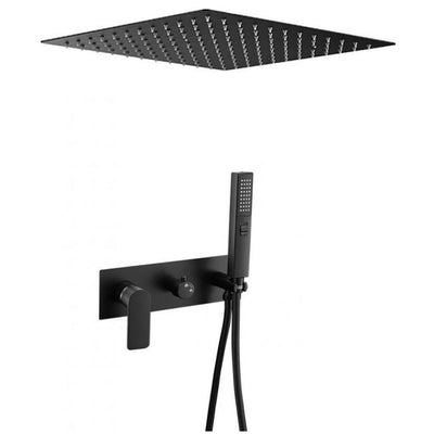 Kit de douche design à encastrer au plafond noir mat