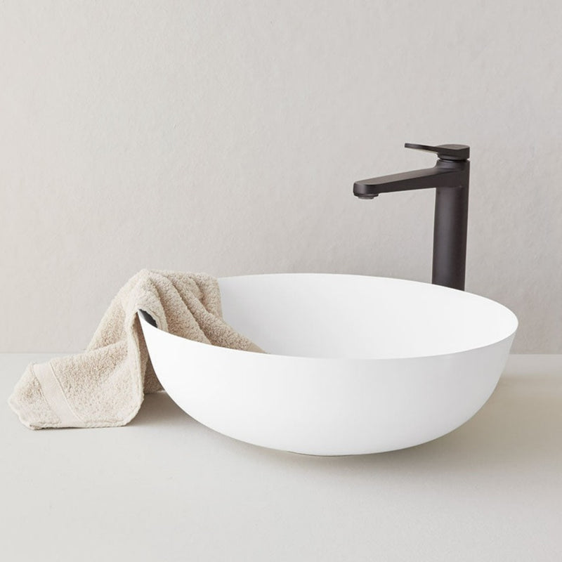 Vasque à poser ronde en pierre de synthèse BOL - Le Monde du Bain