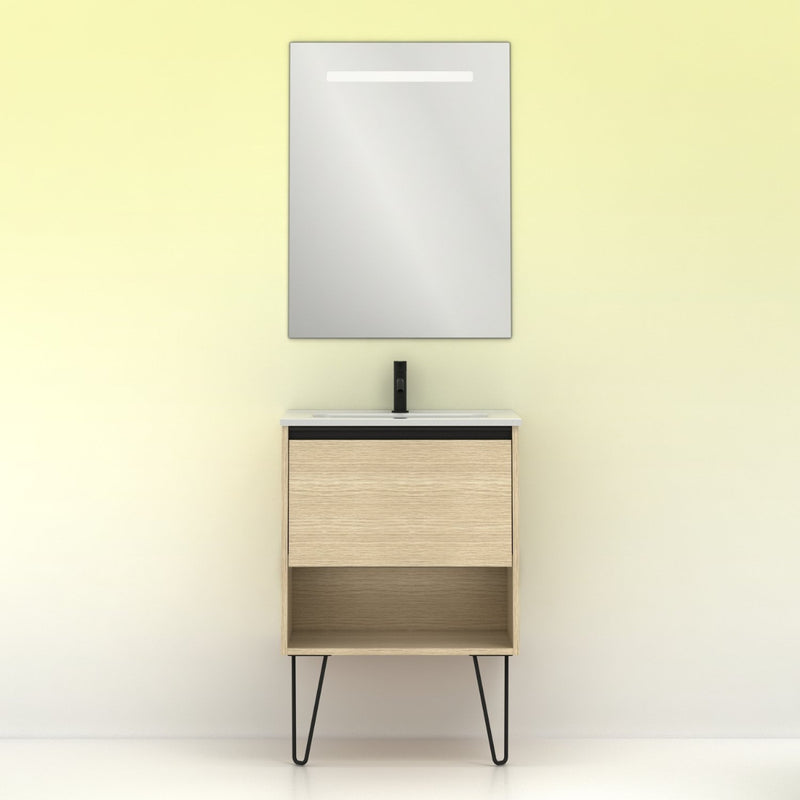 Meuble salle de bainYoko 60 cm. Chêne sablé
