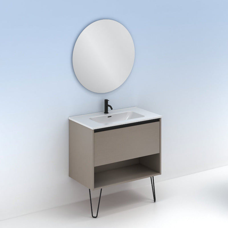 Meuble salle de bainYoko 80 cm. Fumé sablé